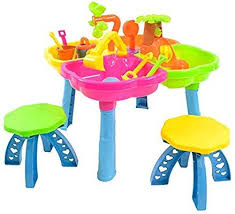 Amazon Com Boppi 4 Section Childrens Sand And Water Table With 13 Play Accessories 2 Stools Toys Games Spieltisch Spieltisch Sand Tisch