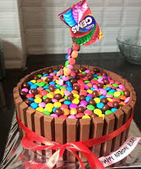 Birthday Cake Theme Birthday Cake Gems And Kitkat Chocolate Birthday Cake Anti Gravity Cakes Fond Anti Gravity Cake Gravity Cake Candy Birthday Party