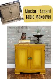 Mustard Accent Table Makeover In 2020 Table Makeover Yellow Painted Furniture Painting Furniture Diy
