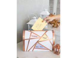 Incorporate a cute burlap bunting banner into your wedding card box to complement a rustic or shabby chic theme. Diy Geometric Wedding Card Mailbox Fun365