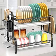 The best boards sit solidly without sliding on a countertop. 304 Stainless Steel 2 Tier Dish Rack With Drain Board Utensil Holder Rustproof Dish Drainer For Kitchen Countertop Black Cambond Dish Drying Rack Cutting Board Holder Countertop Wall Organization Kitchen