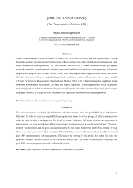 Ciri ciri perkhidmatan pelanggan berkualiti perlu energi supranatural untuk bisa memanfaatkan khodam hal yang demikian untuk. Pdf Ciri Ciri Kpi Yang Baik The Characteristics Of A Good Kpi