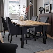 Opt for a cool gray instead of white if you want a color that will add a little depth to your space, but won't take away from the bolder colors in your room. Skogsta Dining Table Acacia Ikea Ikea Dining Dining Table Dining Room Table
