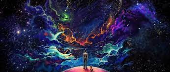 Man Behind The Sun Dog Space Space Art Colorful Psychedelic 2k Wallpaper Hdwallpaper Desktop In 2021 Space Art Wallpaper Space Abstract Iphone Wallpaper