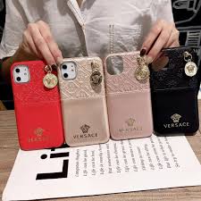26 58 versace ribbon back leather cover for iphone 11 pro max gold luxury iphone cases iphone apple accessories