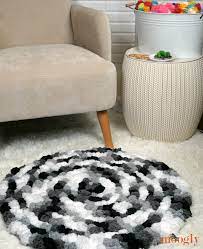 We cut ours to 3 feet x 3 feet. Super Easy Non Slip Pom Pom Rug Free Crochet Pattern On Moogly