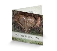 Habt ihr lust, diesen tag mit uns zu feiern? Einladungskarte Holzerne Hochzeit Baumherz
