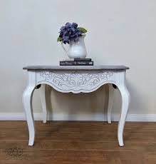 Oak End Table Grey Stained Top End Table Makeover Grey Glaze French Country Chalk Paint White End T Side Table Makeover End Table Makeover Oak End Tables