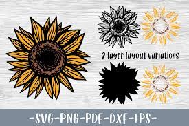 Download Sunflower Svg Cut File Layered Svg Sunflower Png Clipart 875659 Cut Files Design Bundles