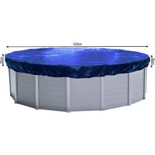 Abdeckplane Pool Rund Planenmass 480cm Fur Pools 380 Bis 420 Cm Durchmesser Winterabdeckplane Poolabdeckung 200g M Blau 84503