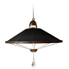 Sunshine Pendant Lamp 70cm Black Chiffon Silk Shade Crystal Drop Antique Brass Chandeliers And Pendants Metal Chandelier Antique Pendant Light