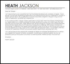 Mobile Developer Cover Letter Sample Cover Letter Templates Examples