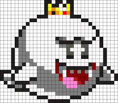 King Boo Kandi Pattern Perler Bead Mario Perler Bead Art Perler Patterns