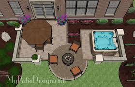 445 Sq Ft Hot Tub Patio Design With Seat Walls Hot Tub Patio Hot Tub Backyard Hot Tub Deck