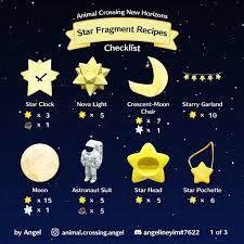 Angel On Instagram Star Fragments Recipe List With Their Required Items Will Post Wands And Ho Animal Crossing Funny Animal Crossing Animal Crossing 3ds