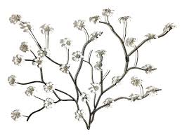 Depth, this flower wall decor makes an impressive statement that is perfect for any living space in your home. Floral Metal Wall Decor White Flowers Branch Wall Hanging Libra