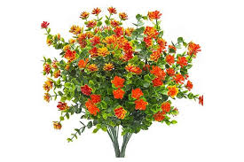 Our internet shop is open to both the. Orange Red Yisnuo Artificial Flowers Fake Outdoor Uv Resistant Plants Faux Plastic Greenery Shrubs Indoor Outside Hanging Planter Home Kitchen Office Wedding Garden Decor Orange Red Matt Blatt