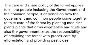 Of the forest policy and its implementation. Care And Share Policy Of The Forest Applies Brainly In