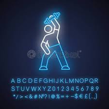 Tired of doing crunches all the time? Exercise Neon Light Icon Man Workout Gym Activity Athlete With Stock Vector Crushpixel