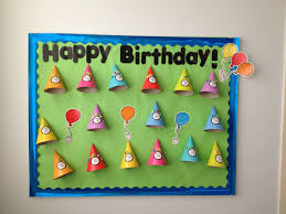 Birthday Bulletin Board Ideas For Office Birthday Board 3 D Esk Birthday Hats With Foam Sticky Letters For Names And Labels Say Birthday Board Classroom Birthday Board Birthday Balloon Decorations