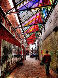 Central Square Alley Shade Sail Public Space Design Urban Furniture