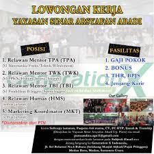 Temukan lowongan kerja pt tanjung morawa yang anda cari di bawah ini. Lowongan Kerja Medan Terbaru Januari 2019 Di Yayasan Sinar Arsyafan Abadi Medanloker Com Lowongan Kerja Medan