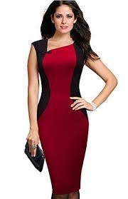 Merope J Womens Contrast Color V Neck Slimming Cocktail Party Dressxxlred Visit The Image Link More D Women Lace Dress Casual Work Dresses Lace Dress Vintage