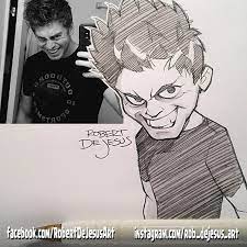 Robert Dejesus Portrait Cartoon Photo To Cartoon Caricature Sketch
