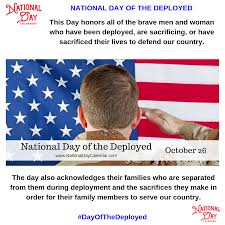 National Day Of The Deployed October 26 National Day Calendar National Day Calendar National Days Deployment