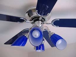 Disco lights reflecting off a rotating ceiling fan at night. Top 10 Cobalt Blue Ceiling Fans 2021 Warisan Lighting
