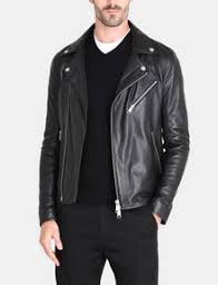 Armani Exchange Asymmetrical Leather Moto Jacket Leather