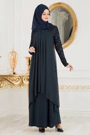 Neva Style Navy Blue Hijab Evening Dress 25651l Artofit
