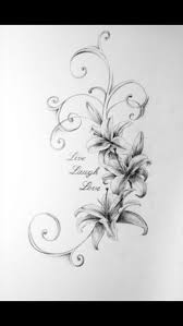 Black And White Lily Flower Tattoo Outline I Love Lilys Lilly Flower Tattoo Lily Flower Tattoos Flower Tattoos
