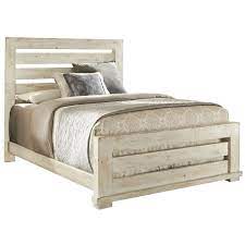 The cottage traditions small nightstand (white finish) by american woodcrafters uses a rich finish along with rustic details to create a warm inviting piece of furniture that is sure to enhance the beauty and style of any bedroom decor. Progressive Willow Queen Slat Bed In Distressed White Walmart Com Walmart Com