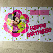 Make a great photo prop, wall decoration for home or a party decoration. Minnie Mouse Party Supplies Party Backdrop Poster Party Deco Design Craft Others On Carousell