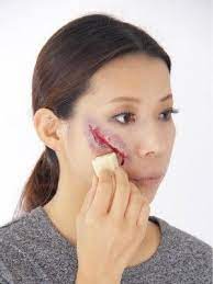 halloweenstep6 傷メイク ハロウィン 顔 メイクのやり方