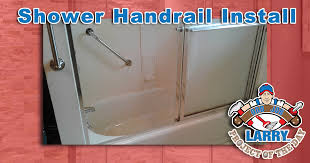 Grab bars provide extra security in the bathtub for that first slippery step. Shower Grab Bar Installation Project Of The Day