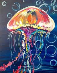 40 Easy Abstract Animals Painting Ideas Which Will Leave You Amazed Jellyfish Painting Painting Painting Inspiration