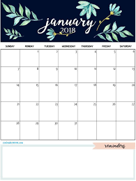 Cute January 2018 Calendar Template Jpg 988 1 315 Pixeles Desain Kalender Kalender Desain