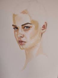 Been taking a hair painting class. I painted these portraits using two  different styles for hair.