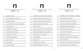 Scattergories Listes 13 15 Scattergories Lists Scattergories Family Game Night