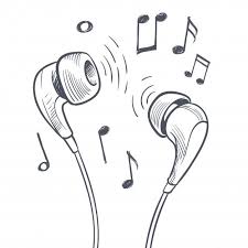 Hand Drawn Headphones And Musical Notes Doodles Electronic Music Concept Music Art Drawing Music Notes Drawing Music Notes Art