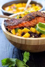 Caribbean Salmon Quinoa Bowls Recipe Runner Bowls Recipe Salmon Quinoa Quinoa Bowl Recipe