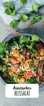 Asiatischer Reissalat Mit Rindfleisch Rezept Asiatische Rezepte Reissalat Rindfleisch Rezepte Asiatisch
