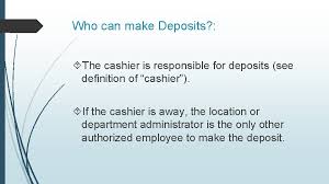 How to create graphs in excel. Cash Receipting Cash Deposits Training Power Point Fy