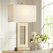 Living rooms require soft lighting to create an inviting atmosphere for your guests. 360 Lighting Modern Glam Luxury Table Lamp Gold Metal Open Base Oatmeal Rectangular Shade For Living Room Bedroom House Bedside Walmart Com Walmart Com