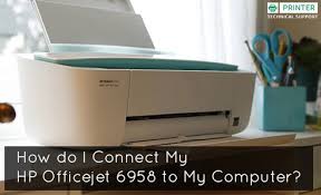 Make sure it is plugged into a power source and press the power button to turn it on. How Do I Connect My Hp Officejet 6958 To My Computer Printer Technical Support