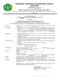 Cara membuat sk pondok pesantren. Contoh Sk Yayasan Pondok Pesantren Masnurul