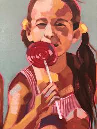 Twins with lollipops — Denise Heard
