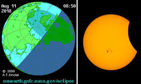 21, giving people in parts of 14 states the chance to see one of the great celestial events we a partial eclipse occurs when the moon passes almost directly between the sun and the earth. Eclipse 2018 Map Where Is August Partial Solar Eclipse This Week Science News Express Co Uk